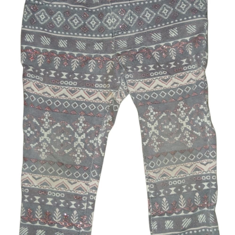 Leggings - grey pink & silver - Children's Place - size 18-24m